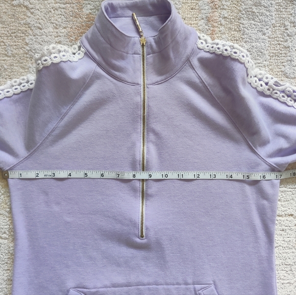 Lilly Pulitzer Skipper Popover UPF Heathered Lilac Purple Lace Sleeves size XS - Picture 9 of 9